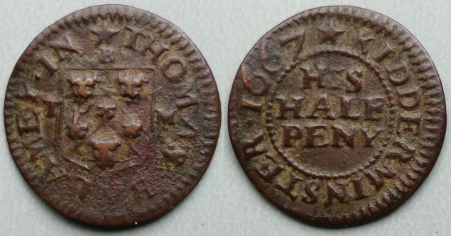 Kidderminster, Thomas Balamy 1667 halfpenny